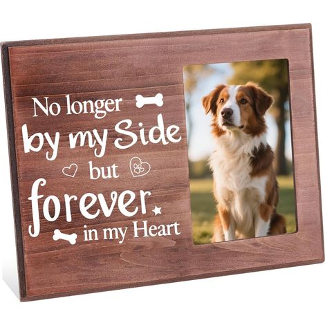 Forever in Heart Cadre commémoratif en forme de cœur pour animal domestique 25,4 x 19,8 cm - Cadre de condoléances pour animal domestique avec support - Citation sincère - Cadeau de (1/5)