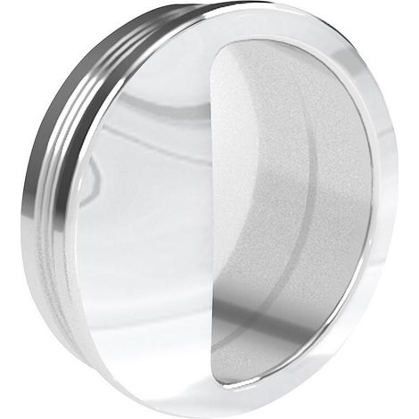 Slid'Up By Mantion – Poignée cuvette ronde 55 mm – En plastique argenté – Pour porte coulissante – Diamètre de perçage 50 mm – Profondeur 11 mm