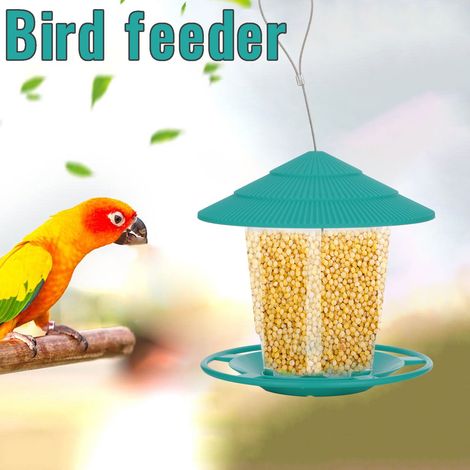 Distributeur De Nourriture Pour Oiseaux - Bac En Plastique Transparent Avec Toit Amovible - Pour Jardin Extérieur Ou Terrasse - 1 Pièce (1/4)