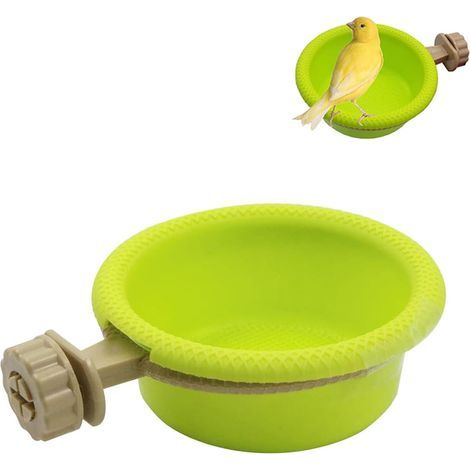 1 Abreuvoir Oiseau, Plastique Vert, Mangeoire Baignoire, Pour Cage Perruche Canaris (1/5)
