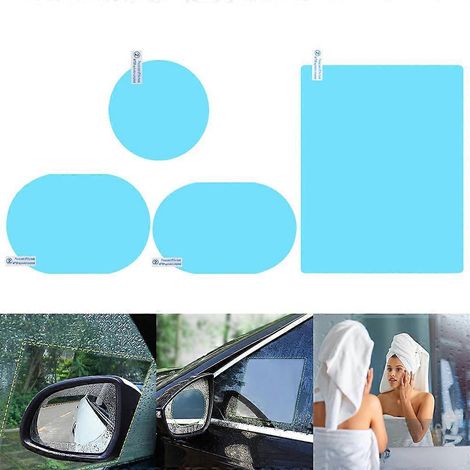 Film protecteur anti-pluie transparent et imperméable pour rétroviseur de voiture (12 pièces) (1/4)
