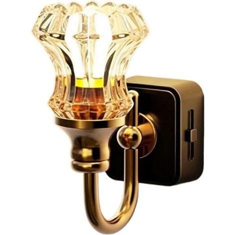 Nachtlicht zum Einstecken, LED-Wandleuchte im Vintage-Stil, Retro-Nachtlicht, sanftes Licht, kompaktes Design, warmes Dekorationslicht, geeignet für Badezimmer, H (1/5)