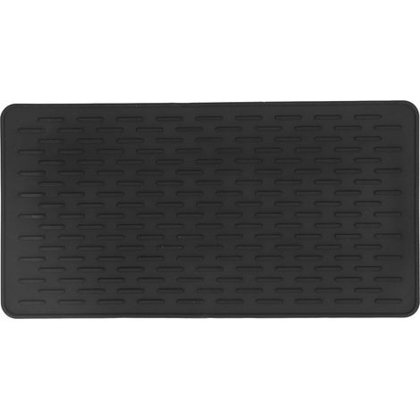 Plaque isolante en silicone noir rectangulaire résistante à la chaleur pour cuisine sécuritaire (1/5)