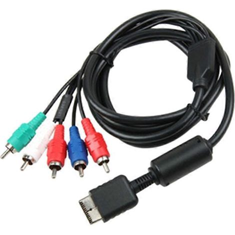 Câble AV composante HD 5 fils 1,8 m (6 pieds) noir compatible PS2/Slim HDTV-Ready (1/5)