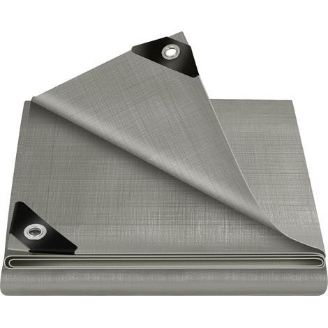 1 Bâche 2x2m Gris, Œillets Métal, Imperméable PE 180g, Anti-UV Jardin Remorque (1/5)