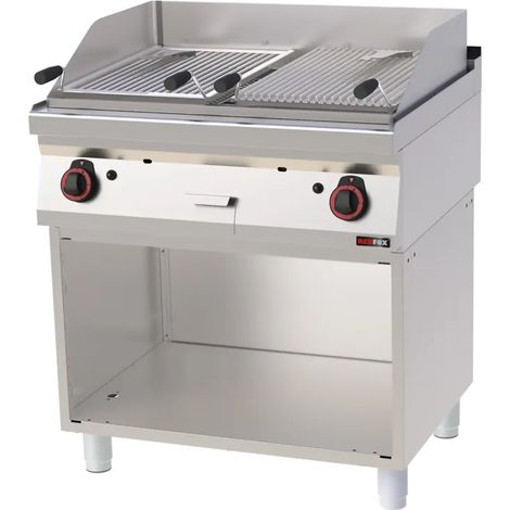 Grill pierre de lave à gaz double 2x 52x36 avec soubassement REDFOX - GL 70/80 G - REDFOX