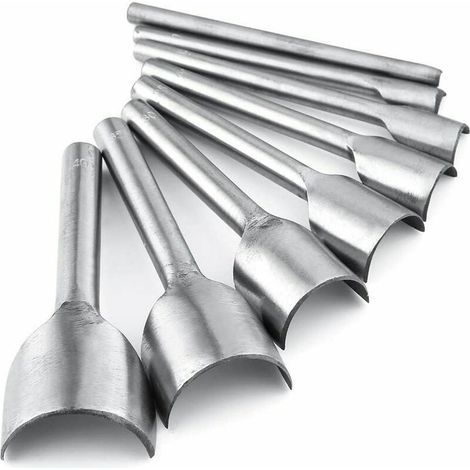 Lot de 8 emporte-pièces en Cuir pour Loisirs créatifs, Courroie, Portefeuille, Jardinage, Bricolage, 5-40 mm (1/5)