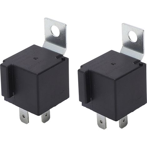 2 connecteurs relais auto 4 broches NO, contact argenté, étanche, 12V DC bobine, commutation 85V/110V DC, boîtier waterproof, lot de 2 pièces (1/5)