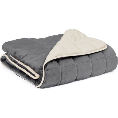 Couverture lestée 150x200 CM CELESTE bicolore gris et crème 7 kg (1/4)
