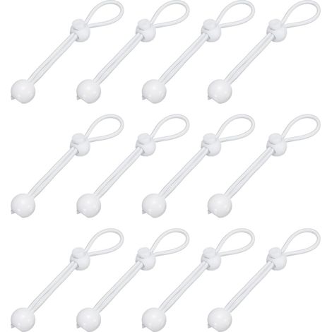 Lot de 12 tendeurs élastiques universels à boule - 15 cm - Pour stores enrouleurs extérieurs, tentes, auvents, bâche (1/5)