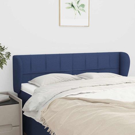 vidaXL Cabecero de tela azul 147x23x78/88 cm (1/5)