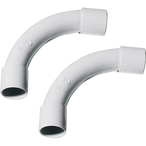 2 PZ Raccordi Tubo a Tubo Curvi Semplici 90° per Tubo Rigido 16mm IP40