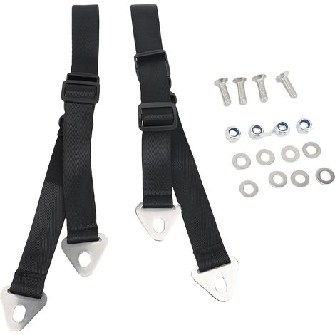 Chiusure per pattumiera a prova di animali domestici, cinghie di fissaggio per coperchio pattumiera resistenti a orsi e procioni, facile installazione all'esterno, colore nero, 2 pezzi. (1/2)