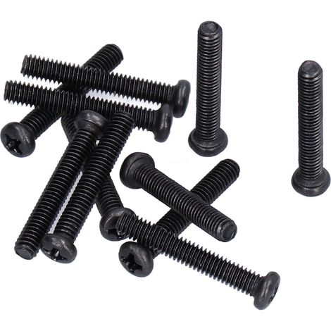 50 Stück DIN 7985 Stahl-Linsenkopf-Maschinenschrauben, vollgewindet, schwarz verzinkt, M4x25 (1/5)