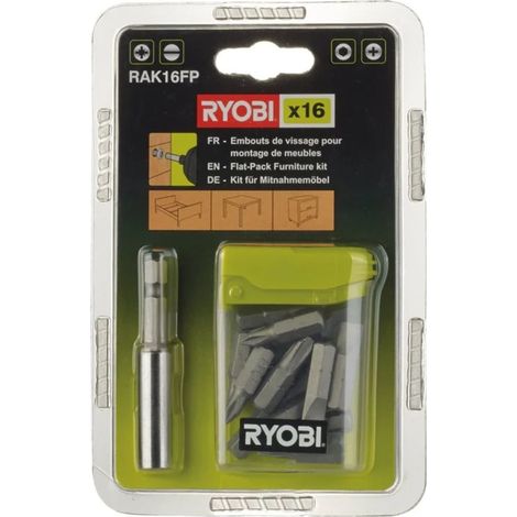 126849 Juego de puntas Ryobi 15 x 25 mm, 1 x 60 mm Soporte magnético