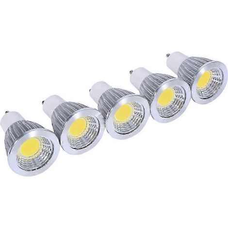 Lot de 5 ampoules LED ultra-lumineuses GU10 5W blanc froid COB (1/5)