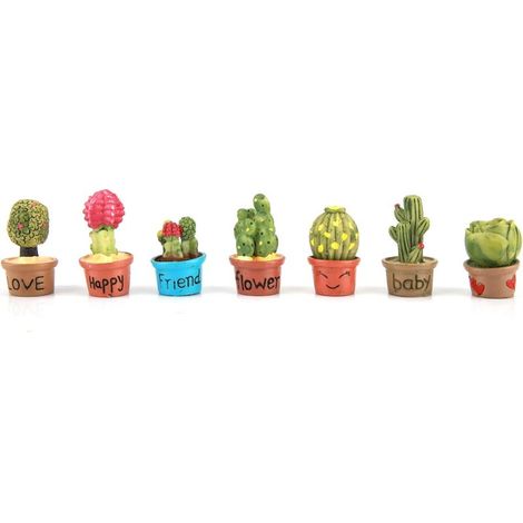 Décoration de maison de poupée, plante miniature en argile, décoration de plante en pot pour cadeau d'anniversaire de chambre d'ami d'enfant (1/5)
