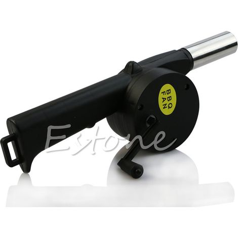 Ventilateur de barbecue portable à commande manuelle, souffleur d'air pour gril, avec contrôle de la vitesse et pales métalliques, idéal pour les feux de camp, le camping, la randonnée et les pique-ni
