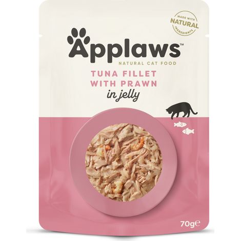 Applaws Premium Cibo umido per gatti adulti Tonno e gamberetti in gelatina 70g (1/3)