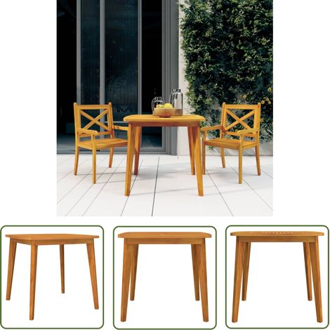 The Living Store Table de jardin 85x85x75 cm Bois d'acacia solide - Table De Jardin - Table Extérieure - Acacia Massif - Meubles De Jardin - Décoration Jardin (1/5)
