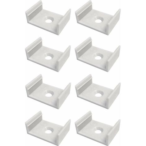 Lot de 8 clips de fixation pour profilé LED 26 x 20mm – Plastique gris – Installation propre et esthétique – Pour éclairage chambre et cuisine (1/3)