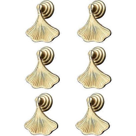Poignées de tiroir en forme de feuille de ginkgo, poignée pendante dorée, quincaillerie (1/5)