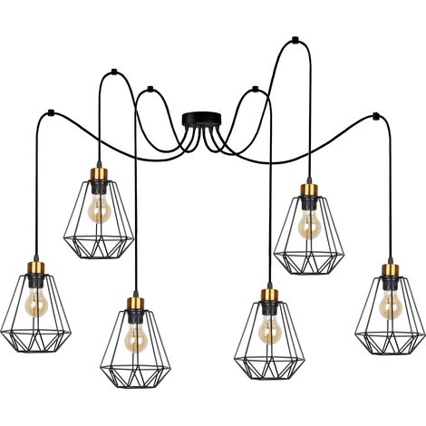 Lampadario Candellux PRIMO nero oro 6xE27 36-00316