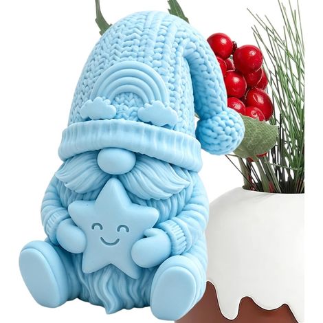 Adorable figurine de gnome pour centre de table de Noël (impression 3D) – Sculpture de gnome de Noël (1/5)