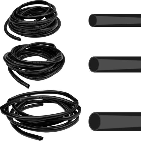 Gaine de câble en PVC, Ensemble Tube de Protection pour Fils électriques, 6/8/10 mm, Organiseur de câbles, Faisceau de Fils (Noir) (1/5)