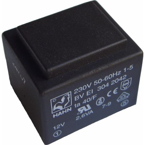 Transformador Encapsulado Salida 12V+12Vac 2,5VA Entrada 230Vac  BVEI3042047