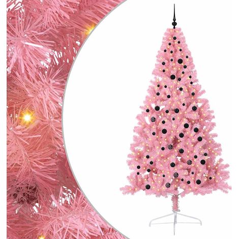 vidaXL Albero di Natale artificiale con luci integrate Rosa 240