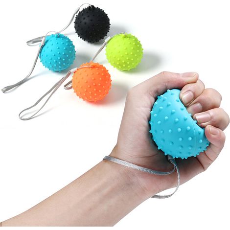 Lot de 2 balles de massage anti-stress pour les mains, extenseur de doigts, équipement de fitness, couleur aléatoire (1/5)