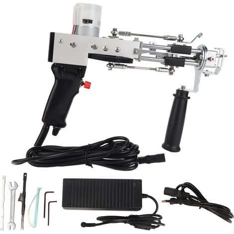 Tapis Tufting Machine 100-240V Prise UE, Outil de Tissage de Tapis Noir Double Usage Multi-Protection Métal Solide pour Tricot de Tapis DIY (1/5)