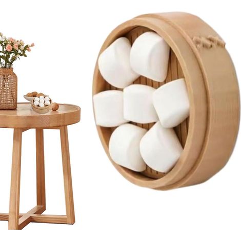 Aimants pour réfrigérateur  Autocollant décoratif 3D en forme de petit pain vapeur  Aimants pour réfrigérateur  Idéal pour les fêtes, la cuisine, les casiers, les armoires, les tableaux d'affichage et (1/5)
