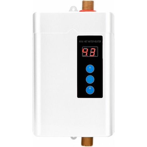 Chauffe-Eau électrique sans réservoir, 220V 4000W Mini Chauffe-Eau électrique instantané Douche sans réservoir Système d'eau Chaude Cuisine Mini Chauffe-Eau électrique instantané(Blanc)- (1/5)