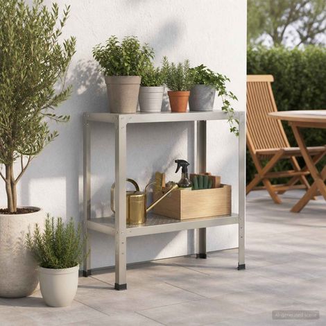 vidaXL Mesa de trasplante 80 x 40 x 80 cm Acero inoxidable Plateado (1/5)