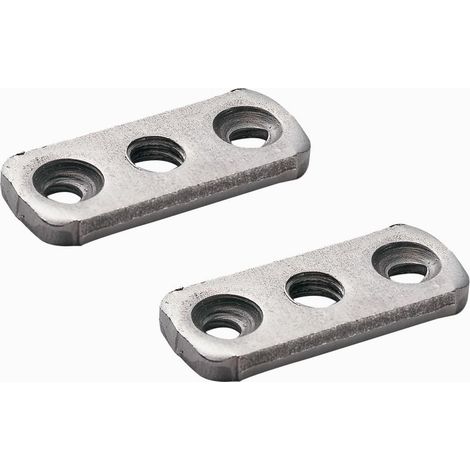 rechteckige Bettgestellmuttern, 3 Löcher, M7 x 150, Stahl, Möbelmontageschrauben, Antikholz (1/2)