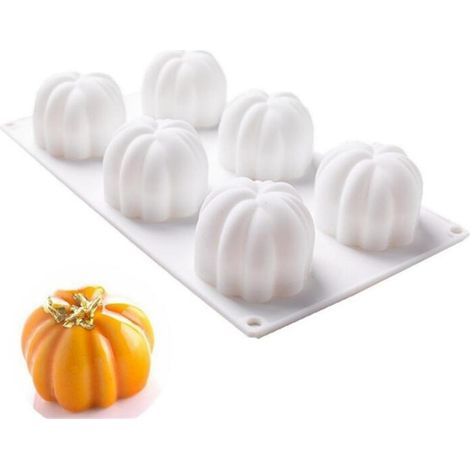 Moule en silicone, moule citrouille, moule à pâtisserie 3D, moule à dessert, pudding, gelée, gâteau en silicone blanc (1/5)