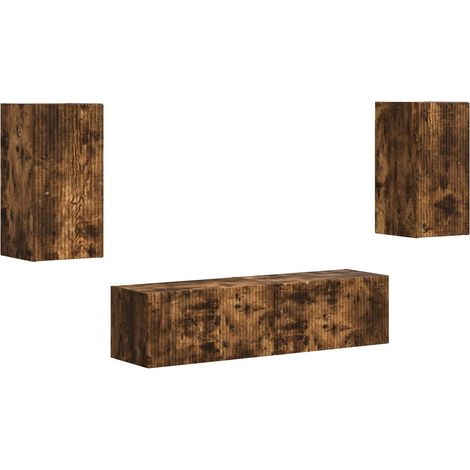 Maison Exclusive - TV-Schrankset 4 pcs Geräucherte Eiche Holzwerk