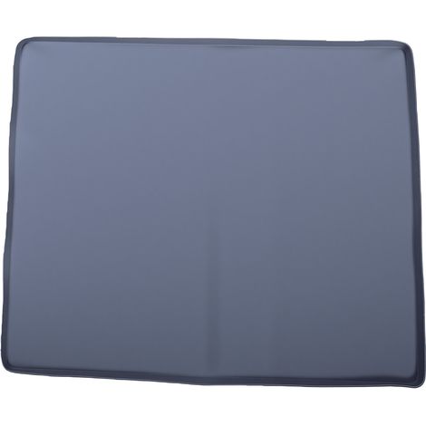 Tapis de toilette de chevet antidérapant à bords surélevés en silicone imperméable pour pot de chambre, gris, 60 x 50 cm (1/5)