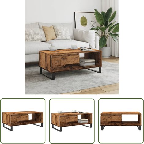 vidaXL Couchtisch Altholz-Optik 90x50x36,5 cm Holzwerkstoff (1/5)