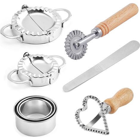 Machine a Ravioli,8 Pièces Moule a Ravioli Ensemble en Acier Inoxydable, Boulettes, Biscuits, Outil de Gaufrage de PâTisserie, Pour Thanksgiving, NoëL, FêTe Des MèRes, FêTe Du Printemps (1/5)