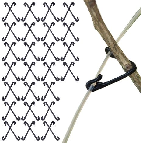 Clips de treillage génériques - Lot de 50 clips robustes et réutilisables - Clips pour plantes servant de support pour treillis au jardin, pour la vigne, le pitaya, les tomates, les roses, les kiwis, (1/5)