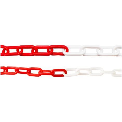 CATENA SEGNALETICA BICOLORE bianca / rossa - Ø mm. 6 x 36 x 19 x mt.5