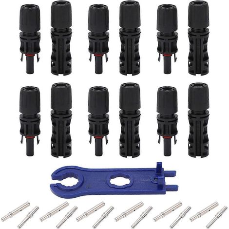 12-teiliges Set Solar-Photovoltaik-Steckverbinder IP67, verzinnte Kupferstifte, Stecker und Buchsen für die Industrie 15