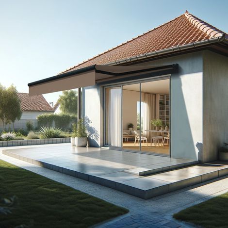 Tenda da sole loggia AMARITE 3,00x2,00 M (Manuale - Grigio antracite strutturato RAL7016ST - Grigio talpa 250 g/m²) (1/5)