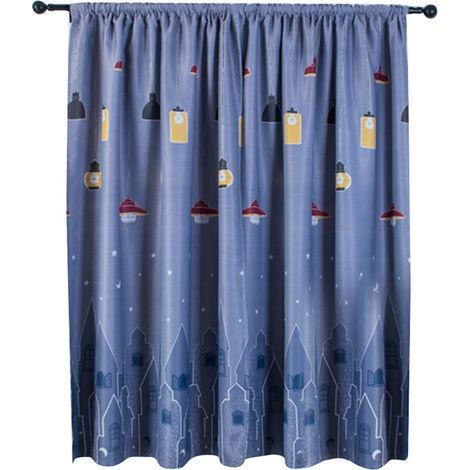 Séjour Chambre Rideau Polyester Imprimé Motif Occultation Fenêtre Décoration Gris (1/5)
