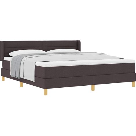 vidaXL Cama tipo Box Spring Marrón Oscuro 200 x 180 cm tela (1/5)
