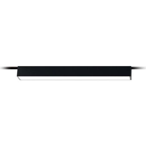 Plafonnier LED 24W noir 1132x27x29mm 3000K 1868lm pour rail 48V DC FORTYEIGHT dimmable Dali IP20 Logico30 Targetti