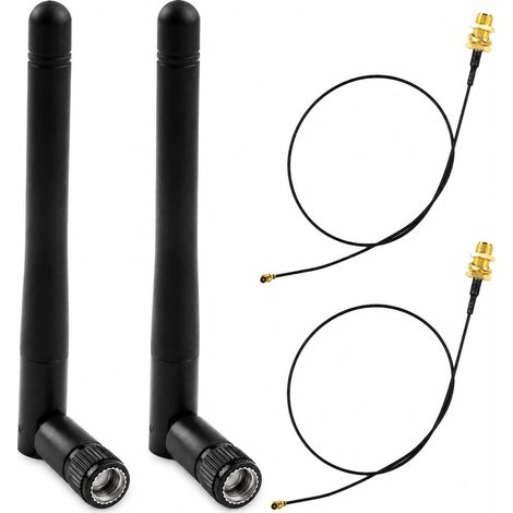 4 PCS Antenne WiFi,Antenne WiFi Bi-Bande 2.4GHz 5GHz 3dBi RP-SMA Mâle, Câble 30cm de Micro Coassiale 0.25mm pour Carte,Cartes Réseau NGFF,Routeur,Caméra IP,Sécurité,Adaptateur USB. (1/5)